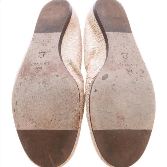 Lanvin creme & gold flats - Picture 4 of 4